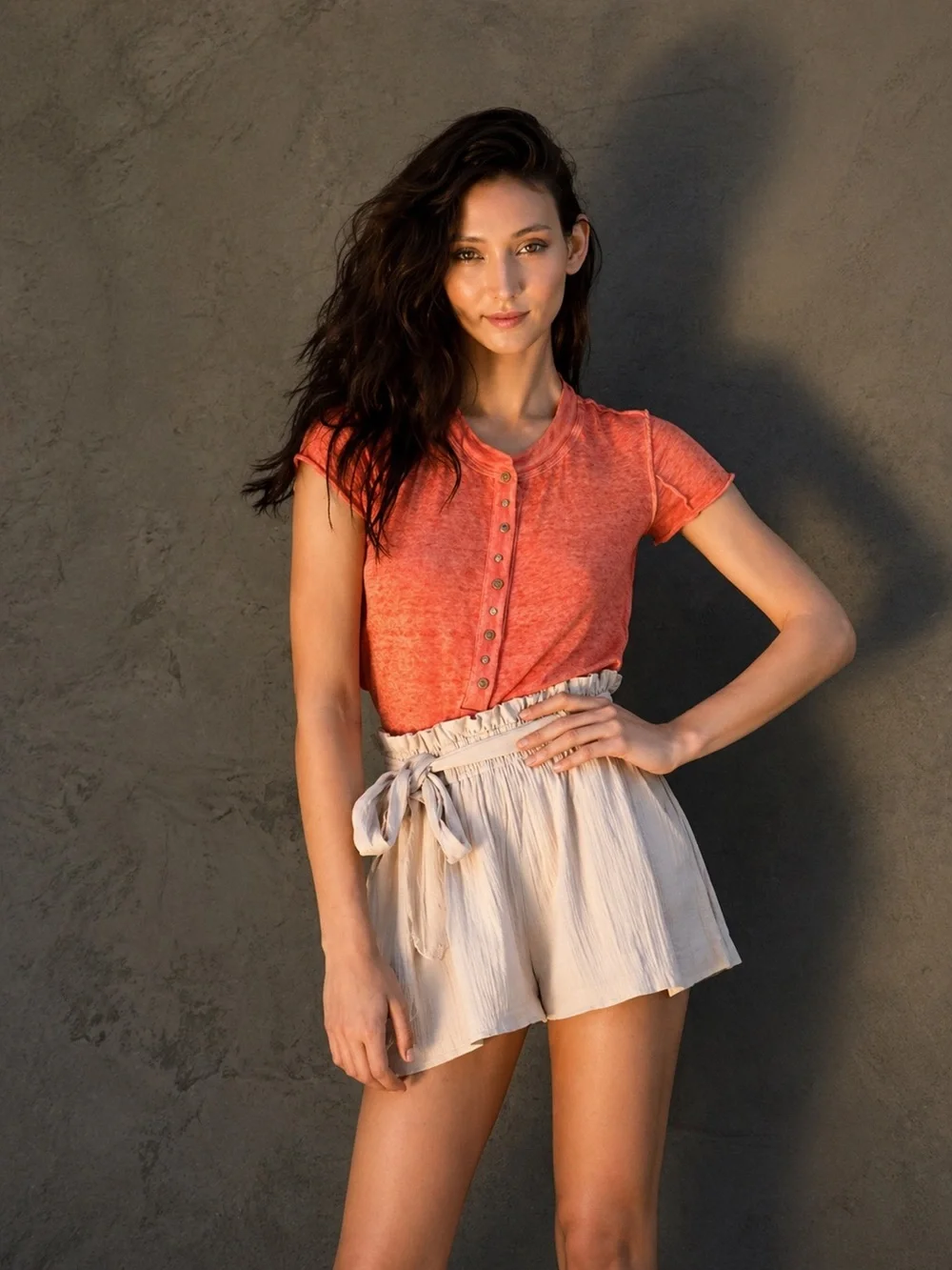 Free people Kia Henley Short sleeve tee